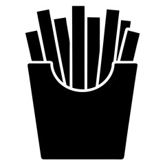 French fries in a box silhouette vector illustration