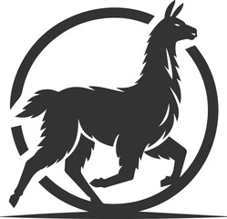 Vector llama alpaca animal art drawing silhouette © LUTHFAN NAHAR LABONY