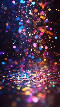 Colorful glitter explosion