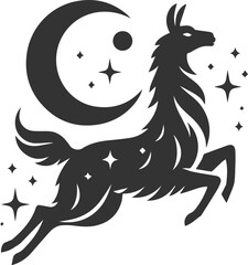 Vector llama alpaca animal art drawing silhouette