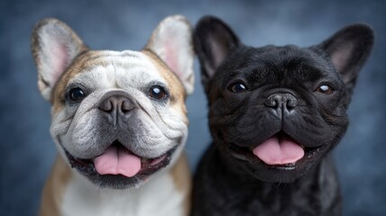 Fototapeta premium Adorable French Bulldog Portraits Happy Dogs Studio Shots Pet Photography