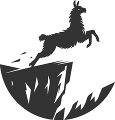 Vector llama alpaca animal art drawing silhouette