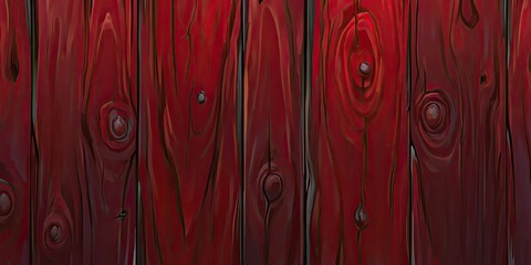 Close-up of red wooden planks with knots and grain