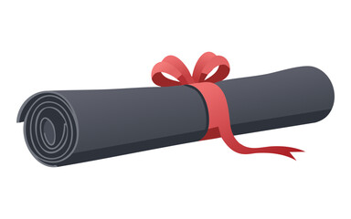Diploma scroll with red ribbon illustration