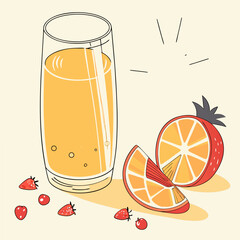 juice glass icons, vector .white background