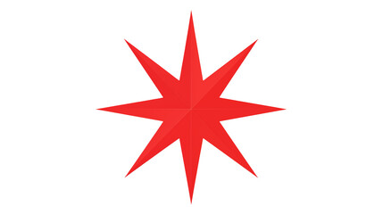 Red Ten Pointed Starburst Design Element Ideal for Festive Decorations or Branding Projects