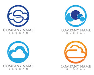 Obraz premium Cloud logo servers data and symbols icons