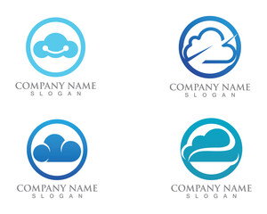 Cloud logo servers data  and symbols icons