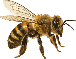 Realistic 4K Bee Illustration
