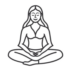 Minimalist Yoga Woman Line Art
