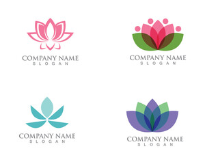 Lotus Flower Sign for Wellness, Spa and Yoga. Vector Illustration