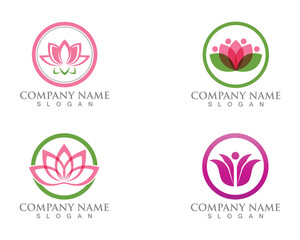 Lotus Flower Sign for Wellness, Spa and Yoga. Vector Illustration