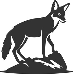 Artwork animal drawing silhouette of a jackal vector