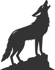 Artwork animal drawing silhouette of a jackal vector