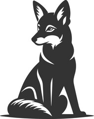 Artwork animal drawing silhouette of a jackal vector
