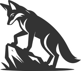 Artwork animal drawing silhouette of a jackal vector