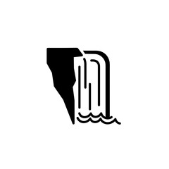 Waterfall icon depicting flowing water from a cliff edge  