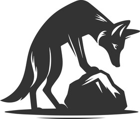 Artwork animal drawing silhouette of a jackal vector