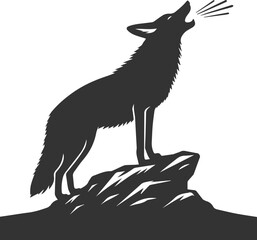 Artwork animal drawing silhouette of a jackal vector