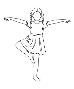 Girl balancing on one foot