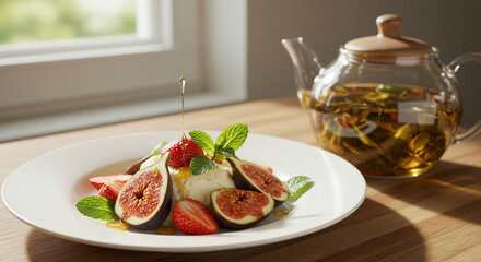 Fresh Figs on a Plate: Kitchen Still Life