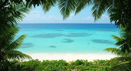 Fototapeta premium Tropical Blue Ocean Beach on a Summer Day