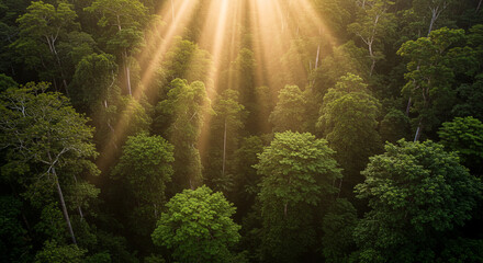 Sunrise Over Lush Rainforest Canopy
