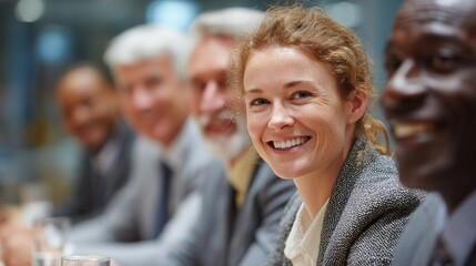 Successful Businesswoman Smiling at a Meeting