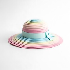 Pastel rainbow hat sunhat summer fashion accessory headwear colorful stylish elegant design bright 99
