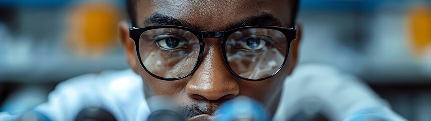 Focused, attentive researcher in lab