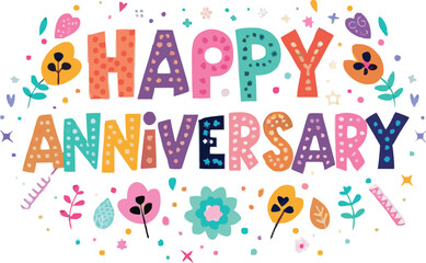 Anniversary message in elegant, flowing script.