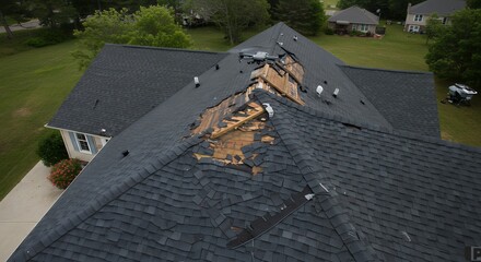 Damaged Roof Needs Repair After Storm Damage