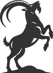 Silhouette of a ibex goat vector animal drawing