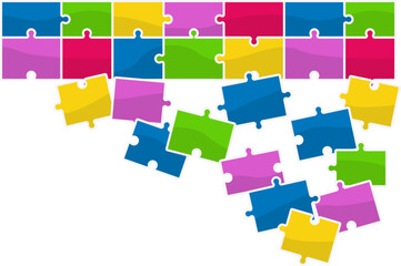 Fototapeta premium Puzzle Jigsaw Border Illustration