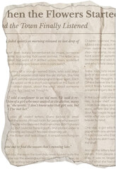 Obraz premium Ripped Newspaper vintage. Torn pieces of newspaper realistic texture for journal, collage, banner, poster, 90s design