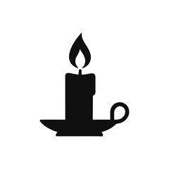Elegant Candle with Warm Glow | Minimalist Candlelight Ambience Stock Image