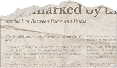 Ripped Newspaper vintage. Torn pieces of newspaper realistic texture for journal, collage, banner, poster, 90s design