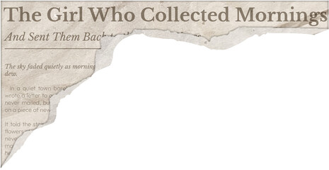 Ripped Newspaper vintage. Torn pieces of newspaper realistic texture for journal, collage, banner, poster, 90s design