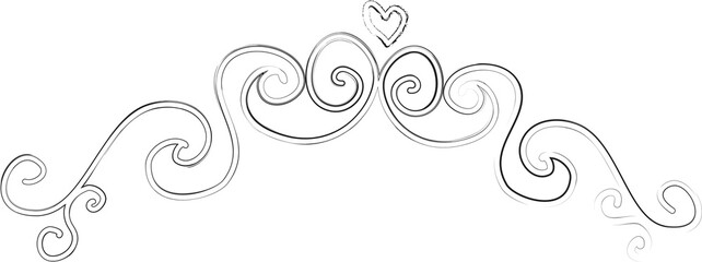 Decorative border brush stroke set. Floral and vintage