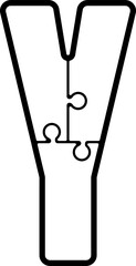 Uppercase Letter with Puzzle Shape