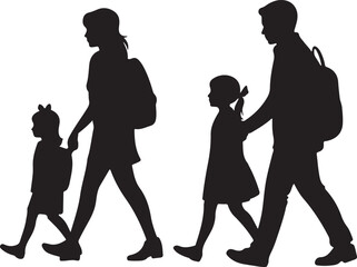 Kids with Backpacks Silhouette Design

School Bus Arriving Vector Scene

Teacher and Students Classroom Silhouette

School Supplies Collection Vector Art

Children Walking to School Silhouette