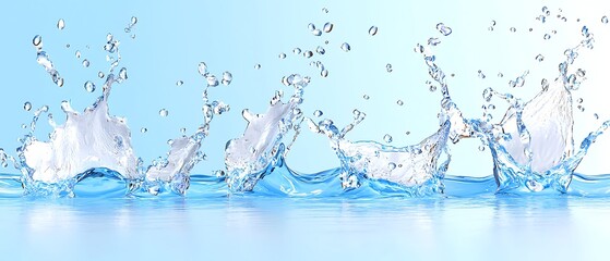 Water Splashing Blue Background