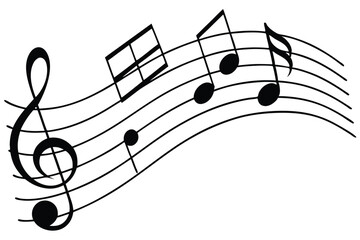 music notes on a white background