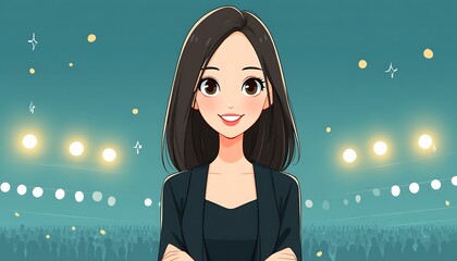 Woman at Event Background