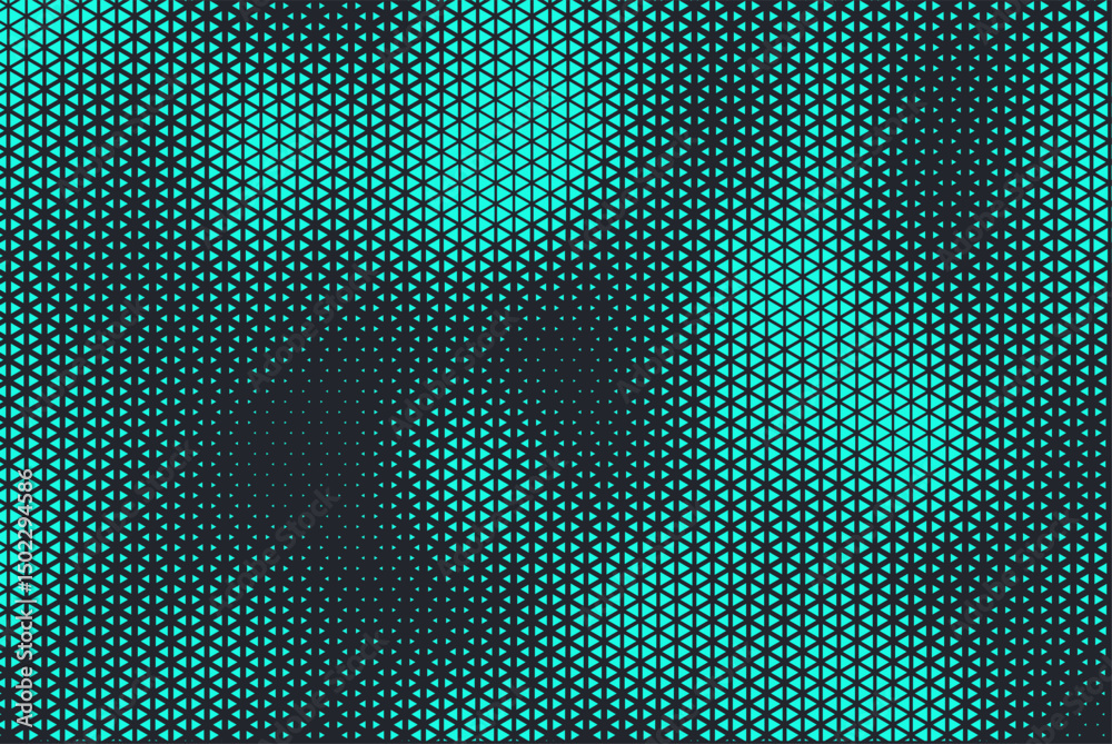 Aufkleber Abstract background with blue triangle dots. Triangle halftone geometric background. Halftone triangular retro 80s pattern. Minimal style retro dynamic wallpaper.	