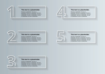 Minimal 5-Step Infographic with Shadowed Numbers for Business or Education_1