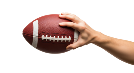 American Football Grip A Close-Up Image of a Hand Holding an American Football, Demonstrating Proper Handling and Grip Techniques for Enhanced Performance and Game Strategy
