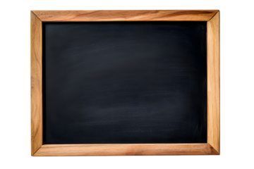 Blank chalkboard in wooden frame isolated on white. Ai Generated Images