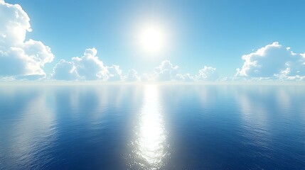 Calm ocean and bright sky