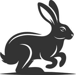 Cute animal hare rabbit vector drawing silhouette